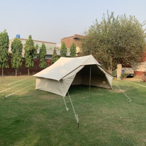 Tente de camping d'urgence en toile de coton imperméable pour la secours en cas de catastrophe, 4x3m, quatre saisons, camouflage, abri écologique pour camps - Product Image 2