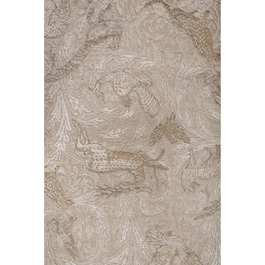 Alfombra Aprezo AKWB-3628 de Lana y Seda de Bambú, Tejida a Mano, Color Marfil, 10 mm, Diseño Abstracto con Estampado Animal, para el Hogar, Pasillo, Dormitorio, Forma Rectangular - Product Image 3