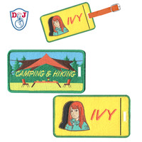 Nuevos parches bordados personalizados Etiqueta de nombre de equipaje Diseños bordados