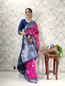 Fab Zone's Dernier créateur Pure Banarasi Jacquard Tissage Saree en soie Prêt à porter pour la robe Salwar de style pakistanais pour adultes - Product Image 4