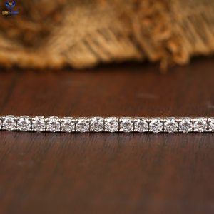 3.71 CT Rond Brillant Coupe Diamant Tennis Bracelet 18k Or Blanc Cvd/Hpht Diamant Bijoux - Product Image 3