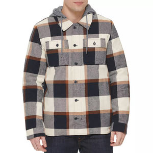 Nuevo diseño, peso ligero, alta calidad, hombres, chaqueta con capucha de franela, cordón para hombres con forro de Sherpa, cremallera y botón más cerca - Product Image 4