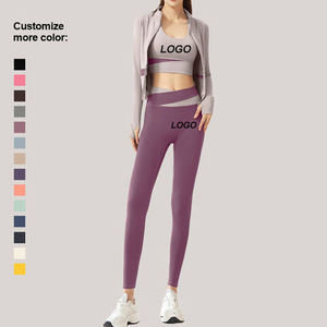 Ensembles de yoga sur mesure taille plus 2025, solides, effet push-up, taille haute, tissu extensible quadridirectionnel en spandex, vêtements de yoga pour femmes - Product Image 3