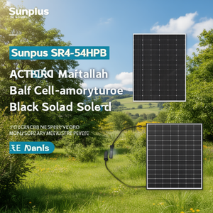 แผงโซลาร์เซลล์ Sunplus SR4-54HPB 400W แบบสองหน้า ครึ่งเซลล์ โมโนคริสตัลไลน์ สีดำ - Product Image 3