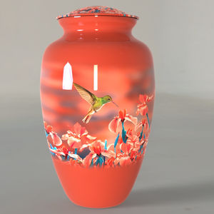 Urne funéraire en aluminium pour colibri adulte pour salons funéraires, y compris sac en velours gratuit L MAX B EXPORTS - Product Image 1