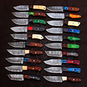 Cuchillo Táctico de Hoja Fija de Acero de Damasco MORTAL SAGA, Venta Directa de Fábrica, para Caza, EDC, Camping, Hoja de 4.5 Pulgadas, Funda, 1 Año de Garantía - Product Image 3