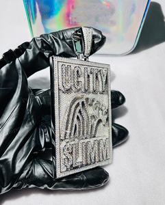 Pendentif Hip Hop en argent sterling plaqué or avec lettres S et ailes en moissanite VVS, bijoux de luxe pour les rappeurs, vente chaude - Product Image 3