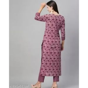 Wholesale Women Newly Designed Printed Cotton Kurti Set Designer Ethnic Wear Stylish Casual Daily and Party Wear Collection - Product Image 2