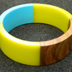 Bracelets en résine de bambou acrylique personnalisables, style bohème, écologiques, tendance, bijoux de vacances, cadeaux - Product Image 1