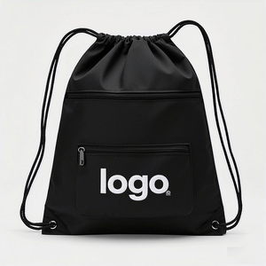Gran oferta impermeable nueva bolsa de plástico con cordón con cuerda logotipo personalizado mochila de tela de algodón al por mayor - Product Image 1