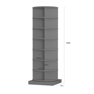 Nouvelle armoire à chaussures rotative grise à 360 degrés, 7 niveaux, en plastique, meuble de salon avec espace pour 28 paires de chaussures - Product Image 5