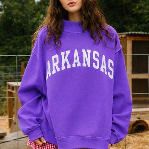 Women Winter Long Oversized Mockneck Pullover Warm Soft Cotton Blend Casual Streetwear <b>Top</b> with Front Logo - Product Image 2
