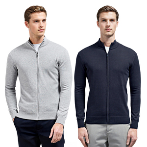 2025 New Lt Customizable Logo <b>Men's</b> Winter <b>Cardigan</b> Solid Color Knitted Zipper-<b>Up</b> Hooded 100% Organic Cotton Windproof Loose Fit - Product Image 3