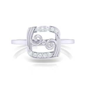 Bague en or véritable certifiée or 14 carats, forme poire, style romantique, plaqué rhodium, certificat IGI, 0,07 ct, IJ-SI - Product Image 3