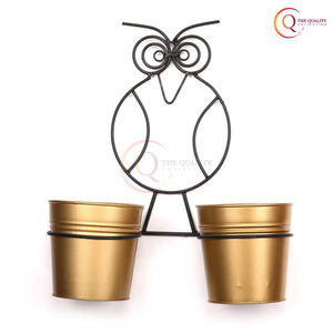 Toucher de nature et charme n'importe quelle pièce jardinière murale nature à l'intérieur avec un design hibou unique et des pots dorés décorent vos murs galerie - Product Image 4