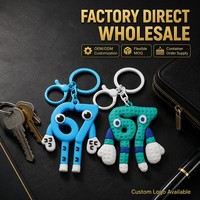 Porte-clés en silicone en forme de chiffre, porte-clés mathématique, dessin animé, pendentif en caoutchouc souple pour enfants, étudiants, cadeau, vente en gros, OEM