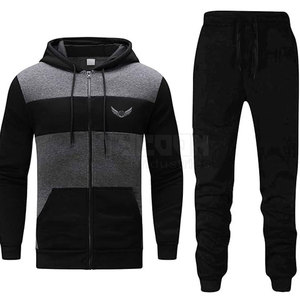 Ensemble de survêtement en polaire deux pièces Nouveau design Ensemble de survêtement en polaire en vrac en coton Vêtements de rue personnalisés pour hommes - Product Image 1