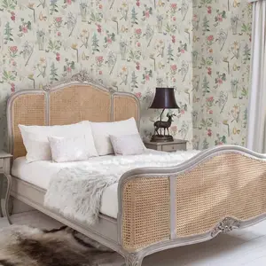 Лидер продаж, французская кровать, винтажная мебель для спальни, деревянная ротанговая плетеная тростниковая двуспальная кровать