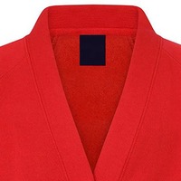 Pull en maille à col en V de couleur rouge avec logo brodé en polyester/coton, imprimé et personnalisé, pour homme