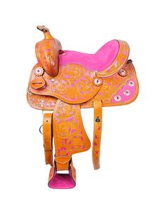 Ensemble de selles de cheval en cuir véritable de qualité supérieure pour l'endurance occidentale et les courses anglaises Essentiels d'équitation - Product Image 2