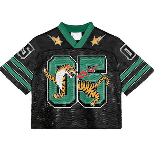 Maillot de football américain pour homme avec manches courtes, couleurs personnalisées et nom/numéro d'équipe, tissu respirant - Vente flash - Product Image 2