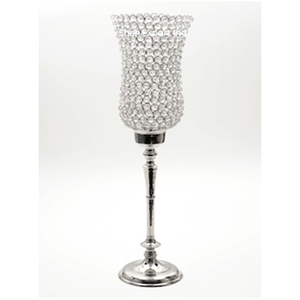 Sparkle Metal/Crystal Silver Centerpiece Tall Hurricanes titular para el hogar y la mesa de boda soporte de vela decorativo - Product Image 6