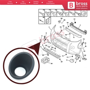 Marco de Carcasa para Luz Antiniebla BSP978-2 7452TJ Derecho Negro para Fiorino Qubo Nemo Bipper - Product Image 6