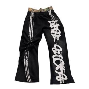 Custom Streetwear Graphic Cotton Distressed Acid Wash <b>Zip</b> <b>up</b> Double Waist Sweatpants and <b>Hoodie</b> Set Manufacturers tracksuit - Product Image 3