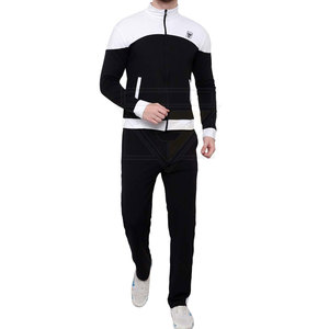 Haute qualité hommes survêtement pas cher prix 100% coton hommes survêtement rayures latérales pantalon col vestes survêtements pour hommes - Product Image 2