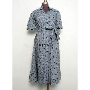 Vestidos Midi de Línea A, Hechos a Mano, 100% Algodón, Modernos, Tejidos Naturalmente, para Mujer, Dulces, Lavables, Suaves, Transpirables, Ecológicos, de Alta Calidad - Product Image 1