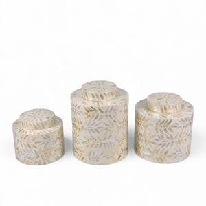 Jarrón de Nácar Hecho a Mano con Incrustaciones de Concha, Contenedor Multifuncional para Mesa, Cocina y Baño, Vietnam - Product Image 2