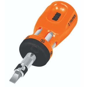 Truper Professional <b>12</b>-Piece <b>Ratcheting</b> Screwdriver Set With Double-Ended Bits, Industrial Grade Chrome Finish, Plastic Handle, - Product Image 4