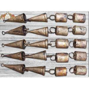 Wholesale Vintage Style Rustic Iron Tin Bell Decorative Accent with Smooth Finish for Seasonal Holiday and Festival Decorations - Product Image 3