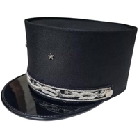 Gorra Militar Francesa Tradicional a Rayas, Gorra de Uniforme Vintage para Fiestas y Desfiles al Aire Libre con Trenza Plateada