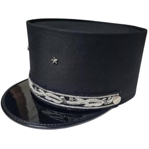 Casquette militaire française traditionnelle, style vintage, uniforme, couvre-chef de parade avec tresse argentée - Product Image 5