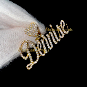 Pendentif personnalisé en or massif 10 carats avec initiale, cœur, lettre, nom, diamant moissanite, collier fin, cadeau de la Saint-Valentin, bijoux tendance - Product Image 1