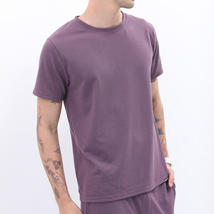 Nouveaux t-shirts 100% coton de haute qualité pour hommes en O Neck Design T-shirt à manches courtes de couleur unie contrastée pour hommes pour les vêtements d'été - Product Image 1