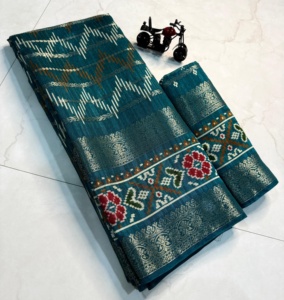 Pure cendy soie coton Saree fête porter mariage indien dernier concepteur Banarasi coton soie Saree avec chemisier femme porter - Product Image 2