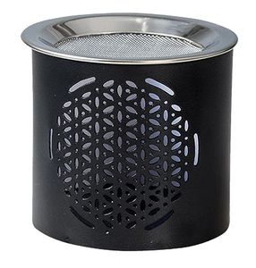 Brûleur d'encens de qualité supérieure pour les exportations Brûleur de parfum de style luxe avec revêtement noir en filet de coupe attrayante - Product Image 5