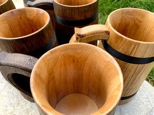 "แก้วเบียร์ไม้ขนาดกำหนดเองของงานฝีมือไวกิ้ง: การออกแบบห้องครัวและเครื่องใช้บนโต๊ะอาหารที่ไม่เหมือนใครสำหรับความเพลิดเพลินของเบียร์คลาสสิก" โดยงานฝีมือ HF - Product Image 2