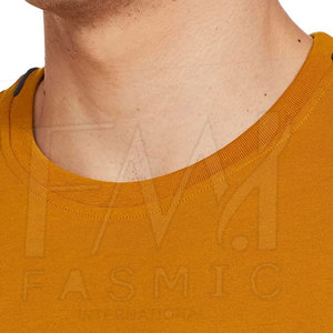 Diseño personalizado en relieve liso pulóver camisetas para hombres peso pesado 100% tela de algodón - Product Image 3