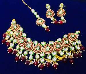 Bijoux de mode en laiton indien DDP prêts à expédier pour femmes pour mariage et tenue traditionnelle - Product Image 4