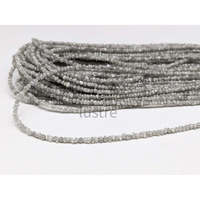 Perles de diamant naturel blanc brut non taillées, éclats gris bruts, qualité supérieure AAA+, 15 pouces, 2-3 mm, pour la fabrication de bijoux