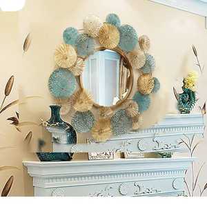 Elegante espejo de pared con marco de hierro, diseño moderno de lujo para dormitorio, sala de estar y decoración Interior del hogar, venta al por mayor - Product Image 3