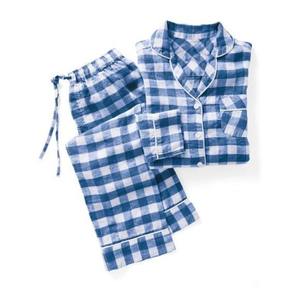 Pijama para hombre, ropa de dormir de manga larga de algodón con cuello entallado, primavera y otoño - Product Image 2