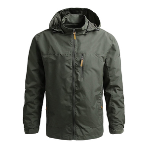 Veste imperméable en gros pour hommes, à séchage rapide, manches longues, poche zippée, coupe-vent pour homme, veste d'extérieur - Product Image 1