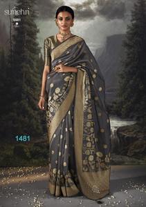 El último diseñador Banarasi Silk Zari Weaving Border Saree de Fab Zone - Product Image 3