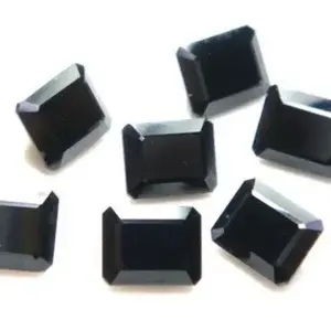En çok satan AAA kalite doğal 8x10mm siyah oniks taş Faceted sekizgen kesim gevşek taş üreticiden