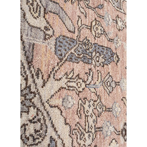 Alfombra de Lana Anudada a Mano Someplace in Time, Patrón de Medallón Rojo y Naranja EA-3006 para Uso Doméstico - Product Image 3