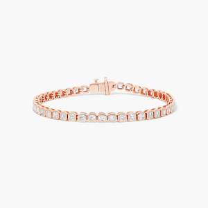 Exclusive Women's Lab Grown Diamond <b>Bracelet</b> 925 Silver 10K <b>Gold</b> Classic Chain Detailing IGI Certified Elegant Gift Jewelry - Product Image 5